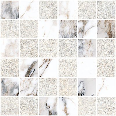 Мозаика Vitra  Marble-Stone Белый Матовый-Лаппато Ректификат (5х5) 30х30