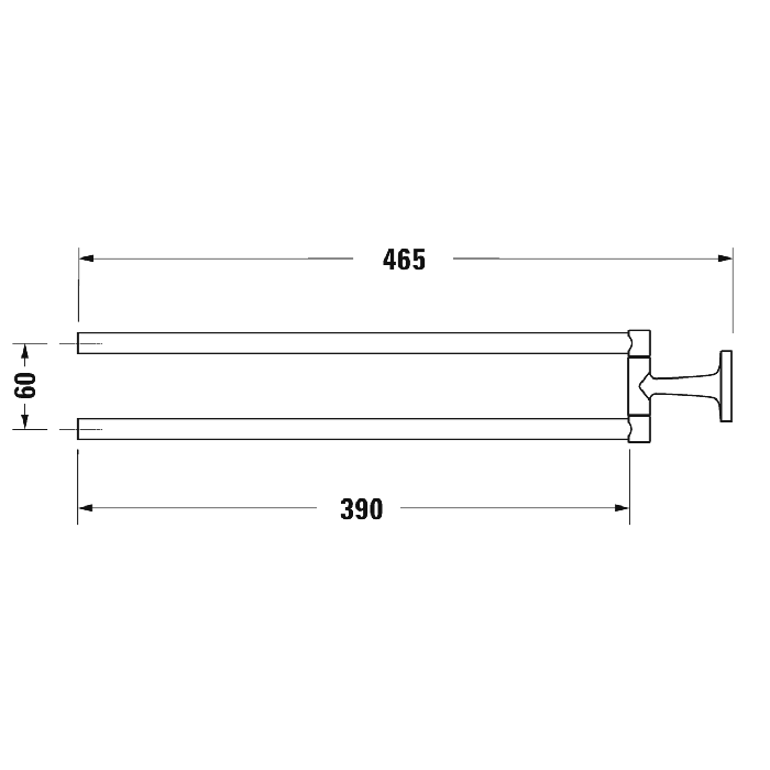 Полотенцедержатель Duravit Starck T 0099411000 двойной 46.5 cм, хром - 2 изображение