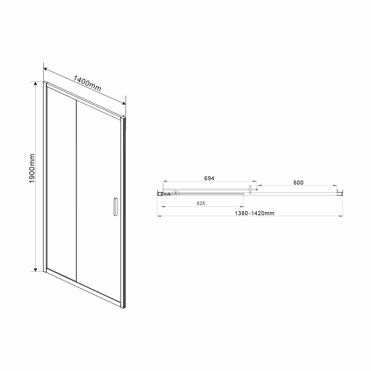 Душевая дверь Vincea Garda VDS-1G140CH 140 см хром, стекло шиншилла - 8 изображение