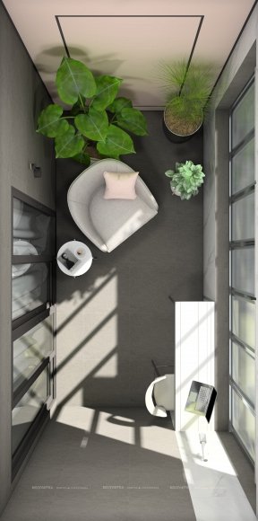 Дизайн Балкон в стиле Минимализм в сером цвете №12949 - 2 изображение