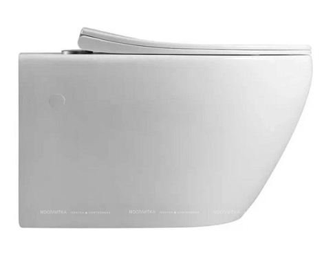 Комплект подвесной безободковый унитаз Vincea Felice VT1-25 с сиденьем soft-close, белый + инсталляция Geberit Delta 458.163.21.1 с панелью смыва, хром глянцевый - 2 изображение
