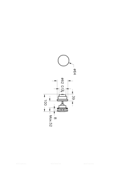 Донный клапан для раковины VitrA Origin с переливом (нажимной) A4514936, черный матовый - 2 изображение