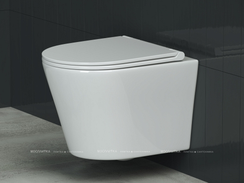 Комплект подвесной безободковый унитаз Ceramica Nova Forma с крышкой-сиденьем CN3011 + инсталляция Am.Pm ProC I012707.0238 с клавишей смыва ProC S, чёрная матовая - 3 изображение
