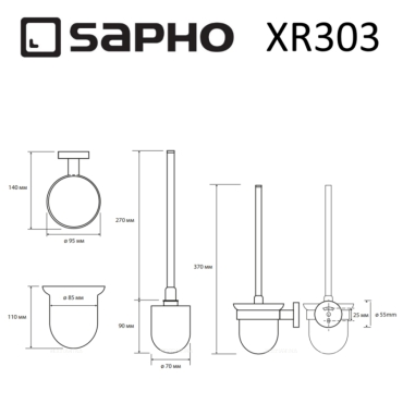 Ершик Sapho X-Round XR303 хром - 2 изображение