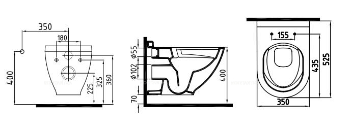 Унитаз подвесной безободковый Bien Harmony HRKA052N1VP0B7000 с крышкой-сиденьем микролифт, матовый черный - 2 изображение