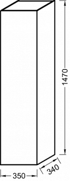 Шкаф-пенал Jacob Delafon Soprano 35 см EB984-442 серый антрацит глянцевый - 2 изображение