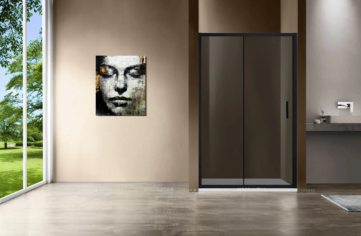 Душевая дверь Vincea Garda VDS-1G120CGB 120 см черный, стекло тонированное - 3 изображение
