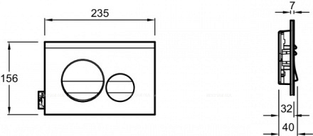 Кнопка смыва Jacob Delafon E20859-CP-MTC матовый и хром глянцевый - 2 изображение