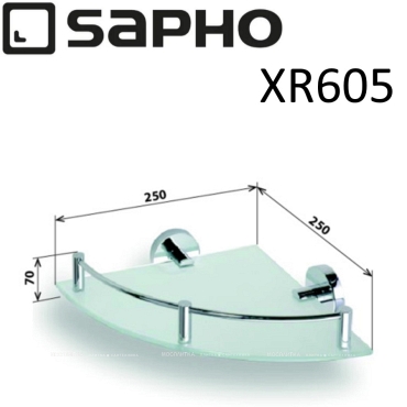 Полка угловая Sapho X-Round XR605 хром - 2 изображение