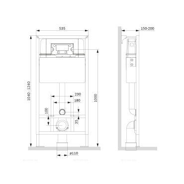 Комплект подвесной унитаз Bocchi Taormina 1012-001-0129 белый + инсталляция Am.Pm ProC I012707 - 6 изображение