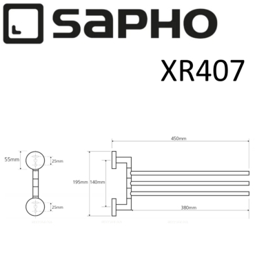 Полотенцедержатель Sapho X-Round XR407 хром - 3 изображение