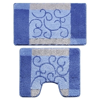 Набор ковриков Milardo Fine Lace 350PA68M13 для ванной комнаты, голубой