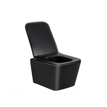 Комплект подвесной безободковый унитаз Vincea Q-Line VT1-12MB с сиденьем soft-close, черный матовый + инсталляция Geberit Duofix Sigma Plattenbau 111.362.00.5 - 3 изображение