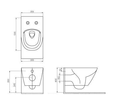 Унитаз подвесной безободковый beWash Bogen 88303270 с крышкой-сиденьем микролифт, матовый черный - 7 изображение