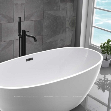 Смеситель для ванны напольный Vincea Desire VTF-1DMB с регулятором давления, однорычажный, черный - 2 изображение
