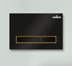 Пластиковая клавиша смыва Lavinia Boho RelFix, цвет матовый черный / золотой глянец, c антибактериальным покрытием SanitiZed, 38050801
