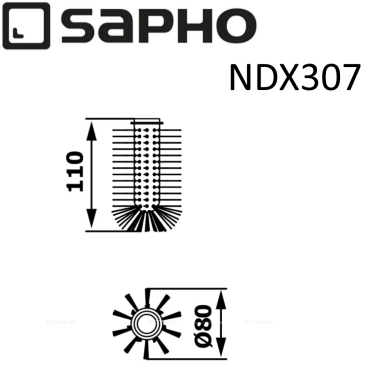Сменная щетка для ёршика Sapho X-Round NDX307 матовый белый - 2 изображение