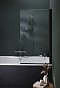 Душевая шторка на ванну Jacob Delafon Struktura 80х140 см E6D042-BL профиль черный, стекло прозрачное - 2 изображение