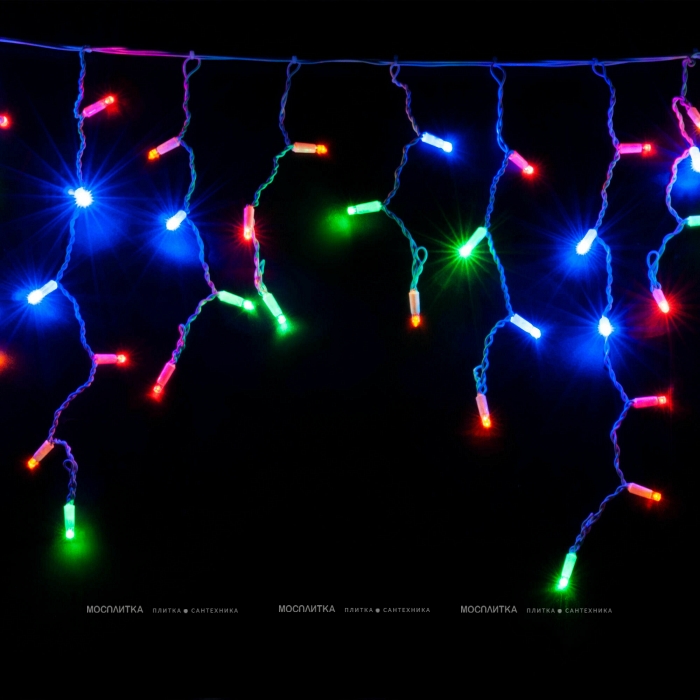 Гирлянда бытовая электрическая бахрома мульти с эффектом мерцания 100-101 - 6 изображение