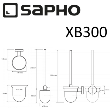 Ершик Sapho X-Round Black XB300 черный - 2 изображение