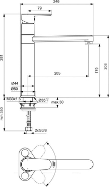 Смеситель для кухонной мойки Ideal Standard CERAFINE O BC501XG - 2 изображение
