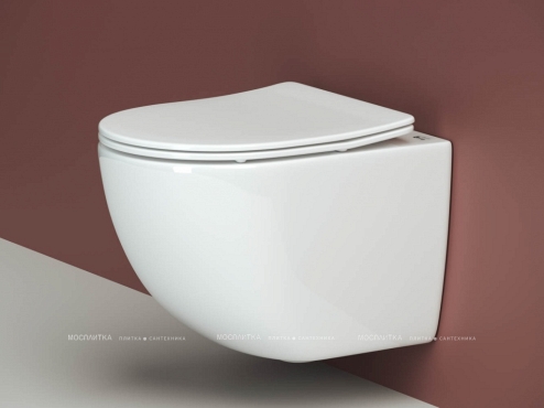 Комплект подвесной безободковый унитаз Ceramica Nova Forma Rimless CN3009 с крышкой-сиденьем + инсталляция Grohe Rapid SL 38775001 4 в 1 с кнопкой смыва - 4 изображение