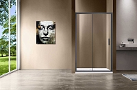 Душевая дверь Vincea Garda 140x190 см, VDS-1G140CLGM, профиль серый, стекло прозрачное
