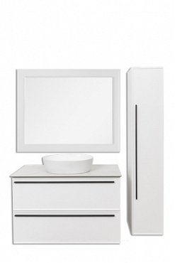 Зеркало La Fenice Cubo 80 см FNC-02-CUB-B-80-60 с подсветкой, белое матовое - 2 изображение