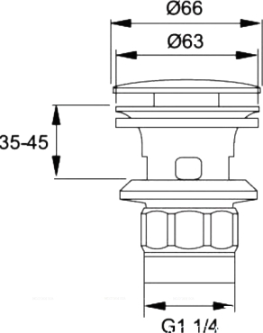 Донный клапан для раковины Jacob Delafon E78296-CP - 2 изображение